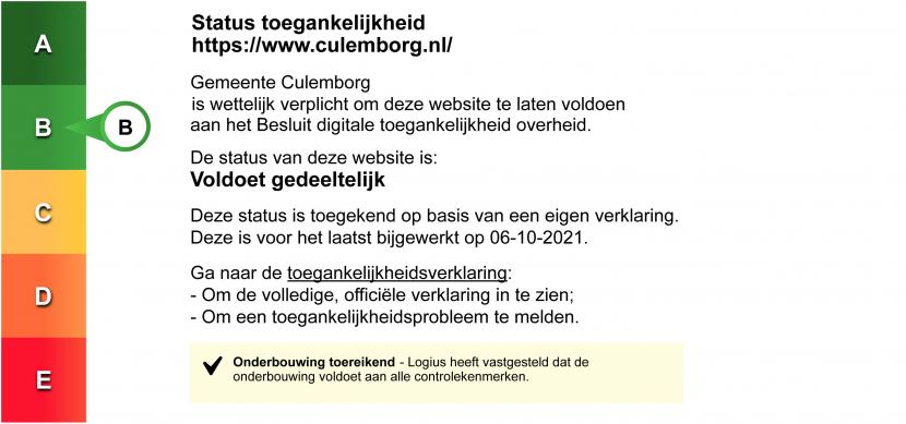 Label digitale toegankelijkheid voor culemborg.nl
